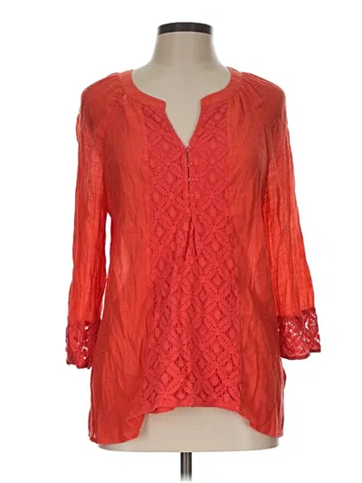 Pre-owned Counterparts 3/4 Sleeve Blouse In Red