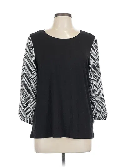 Pre-owned Counterparts 3/4 Sleeve Top Black Square Neckline Tops