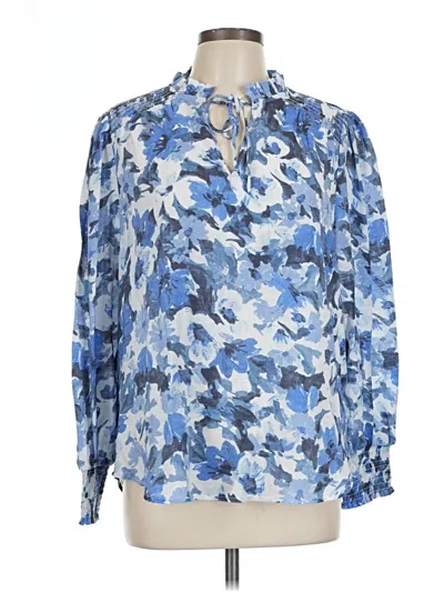 Pre-owned Counterparts Long Sleeve Blouse In Blue