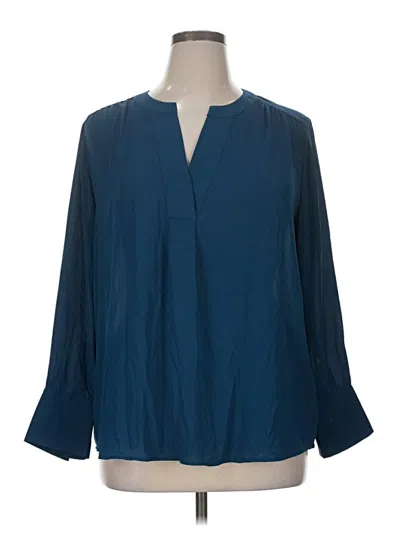 Pre-owned Counterparts Long Sleeve Blouse In Blue
