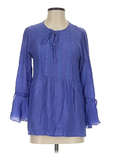 Pre-owned Counterparts Long Sleeve Blouse In Blue