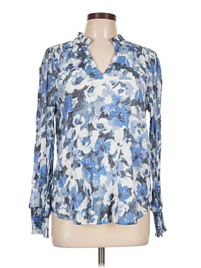 Pre-owned Counterparts Long Sleeve Blouse In Blue