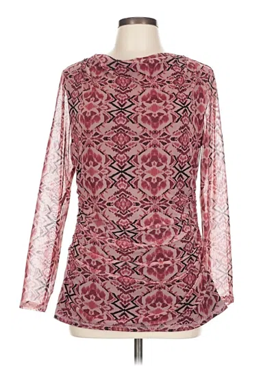 Pre-owned Counterparts Long Sleeve Blouse In Burgundy