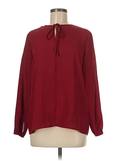 Pre-owned Counterparts Long Sleeve Blouse In Burgundy