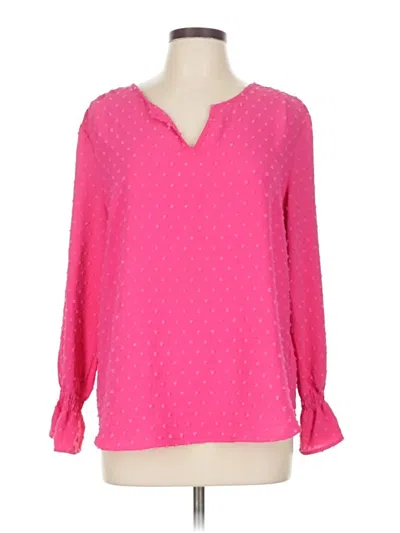 Pre-owned Counterparts Long Sleeve Blouse In Pink