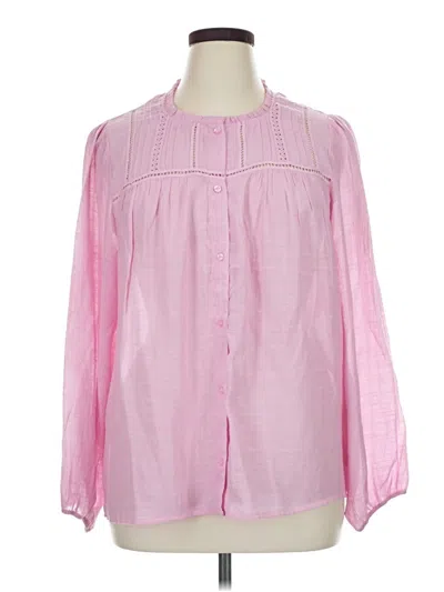 Pre-owned Counterparts Long Sleeve Blouse In Pink