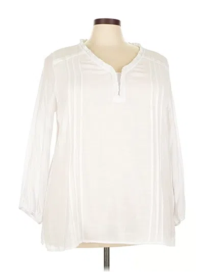 Pre-owned Counterparts Long Sleeve Blouse In White