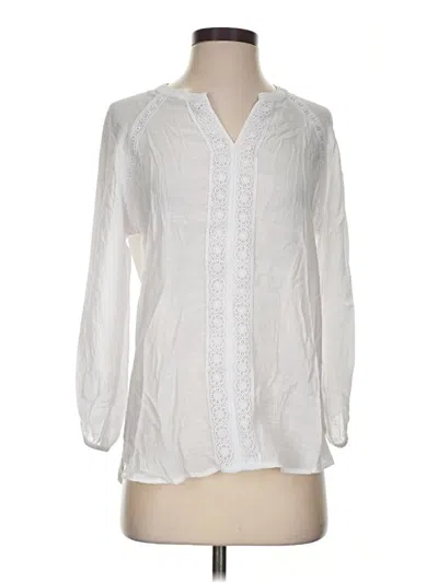 Pre-owned Counterparts Long Sleeve Blouse In White