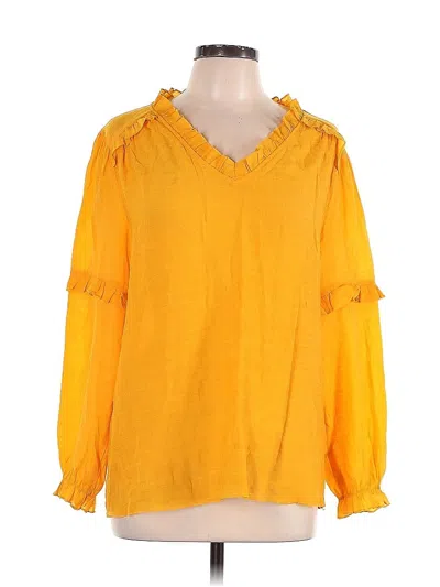 Pre-owned Counterparts Long Sleeve Blouse In Yellow