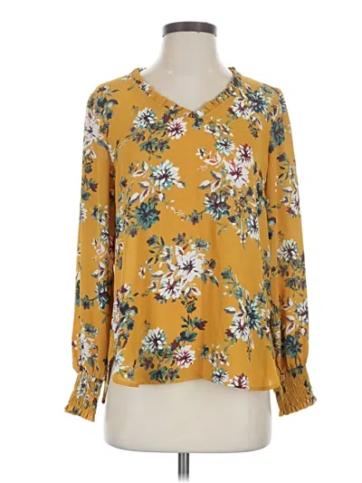 Pre-owned Counterparts Long Sleeve Henley Shirt In Yellow