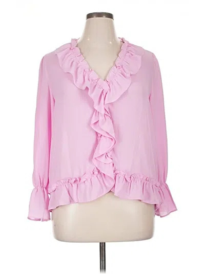 Pre-owned Counterparts Long Sleeve Polo Shirt In Pink