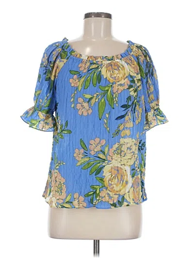 Pre-owned Counterparts Short Sleeve Blouse In Blue