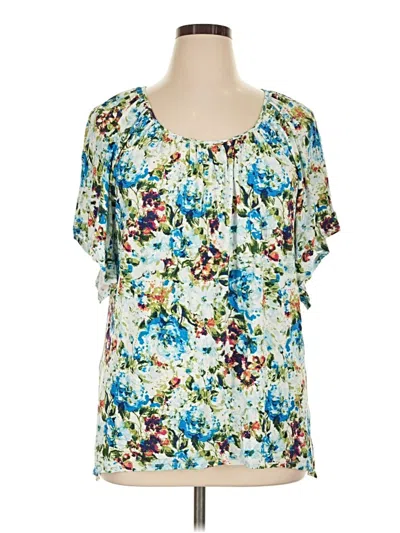 Pre-owned Counterparts Short Sleeve Blouse In Blue
