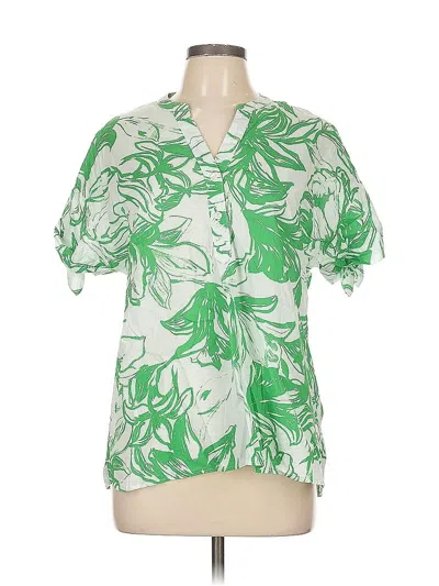 Pre-owned Counterparts Short Sleeve Blouse In Green