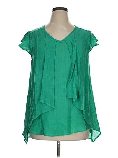 Pre-owned Counterparts Short Sleeve Blouse In Green