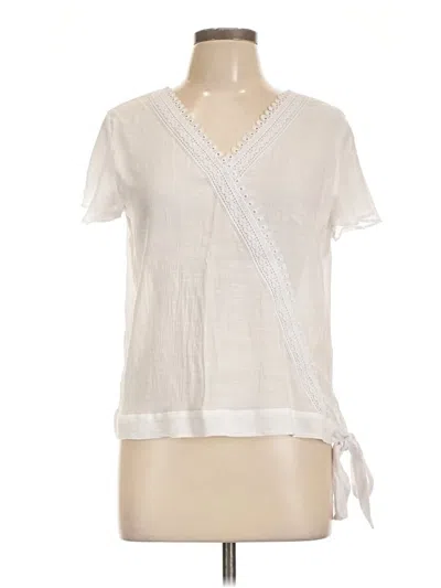 Pre-owned Counterparts Short Sleeve Blouse In Ivory