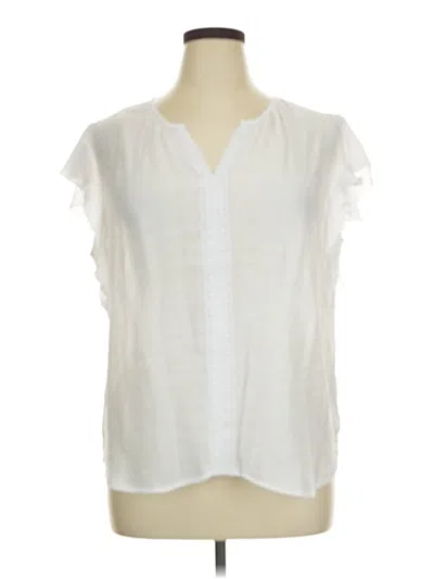 Pre-owned Counterparts Short Sleeve Blouse In Ivory