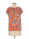 Counterparts Short Sleeve Blouse In Orange