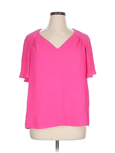 Pre-owned Counterparts Short Sleeve Blouse In Pink