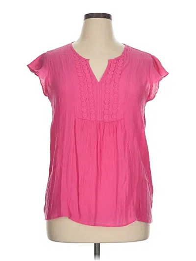 Pre-owned Counterparts Short Sleeve Blouse In Pink