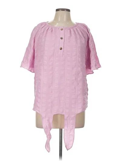 Pre-owned Counterparts Short Sleeve Blouse In Pink