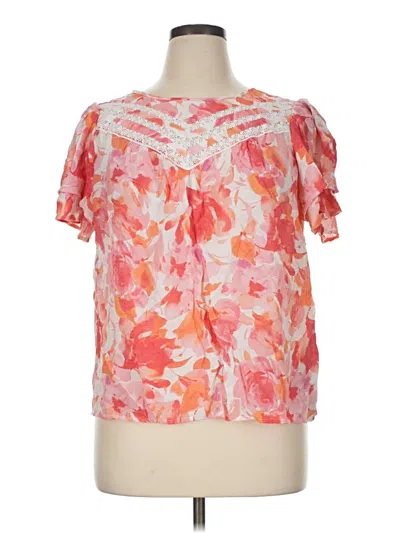 Pre-owned Counterparts Short Sleeve Blouse In Pink