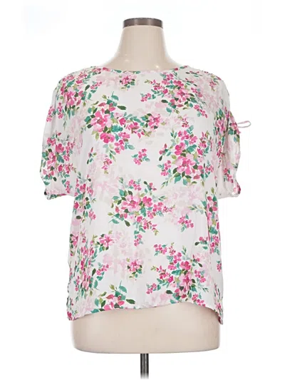 Pre-owned Counterparts Short Sleeve Blouse In White
