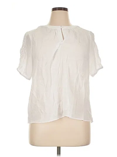Pre-owned Counterparts Short Sleeve Blouse In White