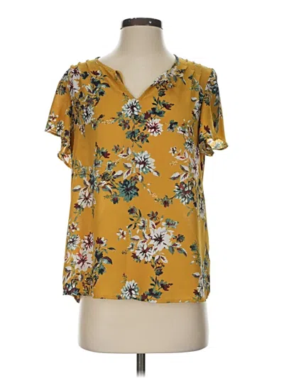 Pre-owned Counterparts Short Sleeve Blouse In Yellow