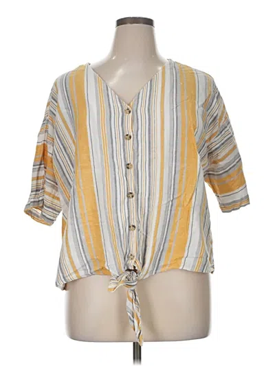 Pre-owned Counterparts Short Sleeve Blouse In Yellow