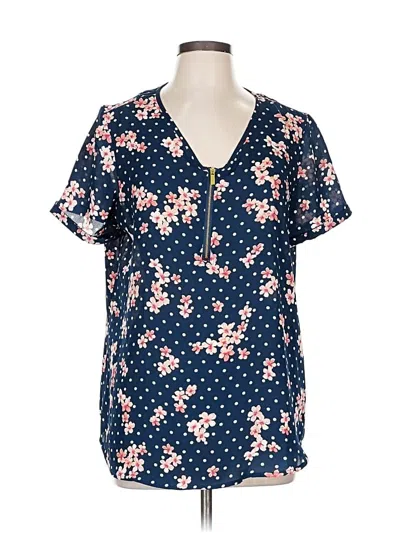 Pre-owned Counterparts Short Sleeve Henley Shirt In Blue