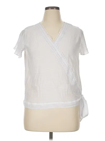 Pre-owned Counterparts Short Sleeve Top White V Neck Tops