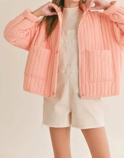 Country Gentleman Kora Quilted Jacket In Washed Coral In Multi
