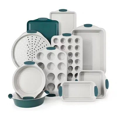 Country Kitchen Stackable Non-stick 10-pc. Bakeware Set In Green
