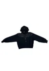 Country Of Milan Crop Sweatshirt With Hood Woman  Cristal Wings In Black
