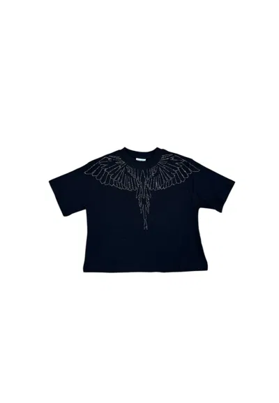 Country Of Milan T-shirt Crop Half Sleeve Woman  Cristal Wings In Black