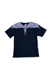 Country Of Milan T-shirt Half Sleeve Woman  Pink Wings In Black