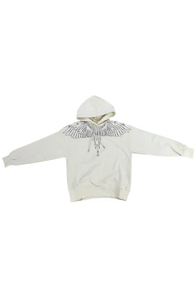 Country Of Milan Women's Hoodie  Black Wings In White