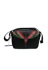 Country Of Milan Women's Shoulder Bag  Pink Wings Print In Black