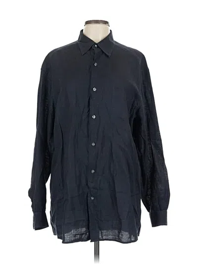 Pre-owned Country Road Long Sleeve Button Down Shirt In Black