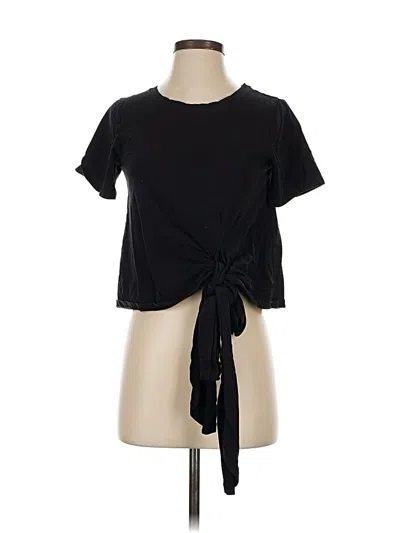 Pre-owned Country Road Short Sleeve Top Black Keyhole Neckline Tops