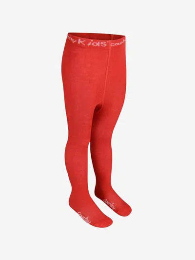 Country Tights Kids' Girls Finest Cotton Tights 6 - 12 Mths Red