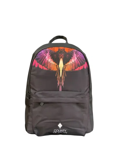 County Of Milan Backpack Woman  Orange Wings Print In Black