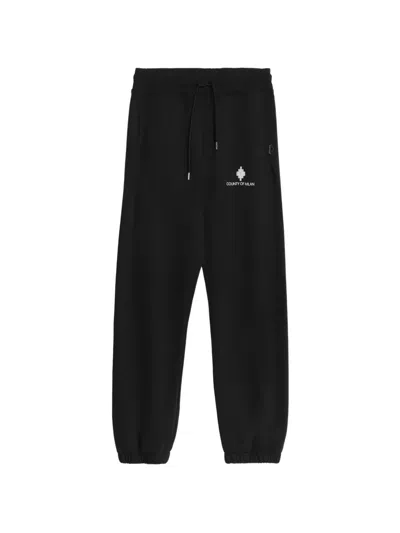 County Of Milan Cotton Jogging Trousers In Black