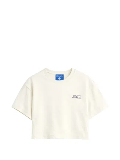 County Of Milan Kids' Crewneck Graphic T-shirt In Neutral
