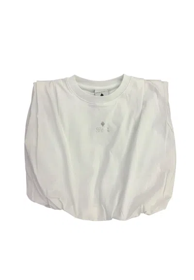 County Of Milan Crop Canop With Elastic Woman  With Logo In White