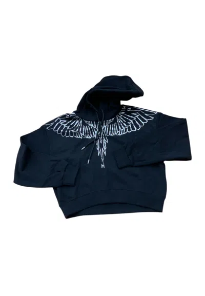 County Of Milan Crop Sweatshirt With Hood Woman  Silver Wings In Multi