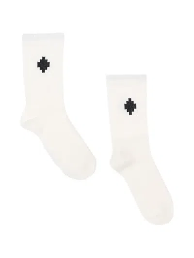 County Of Milan Kids' Cross Motif Socks In White