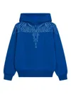 County Of Milan Geometric-print Hooded Hoodie In Blue