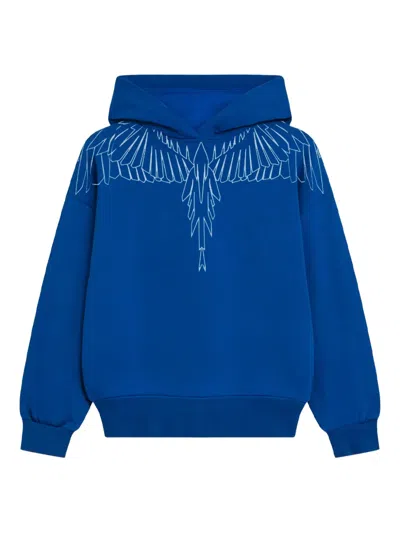 County Of Milan Kids' Geometric-print Hooded Hoodie In Blue